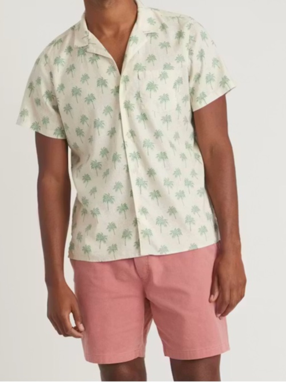 MARINE LAYER MENS SHORT SLEEVE HEMP RESORTWEAR BUTTON UP SHIRT SMALL